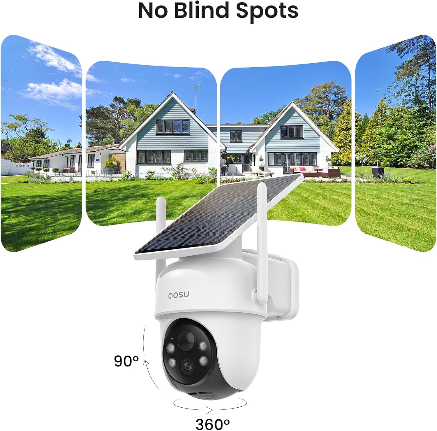 AOSU 2K Security Camera Indoor, Baby Monitor Pet Camera 2 Pack Security Cameras Outdoor Wireless, 2 Cam-Kit, No Subscription,