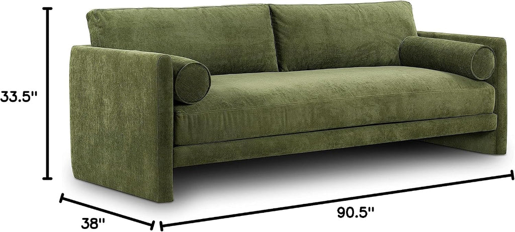 Poly & BARK Fano 99' Sofa with Wide Seating Profile, Clean Tailored Upholstery, and Modern Linear Design for Open Living Rooms