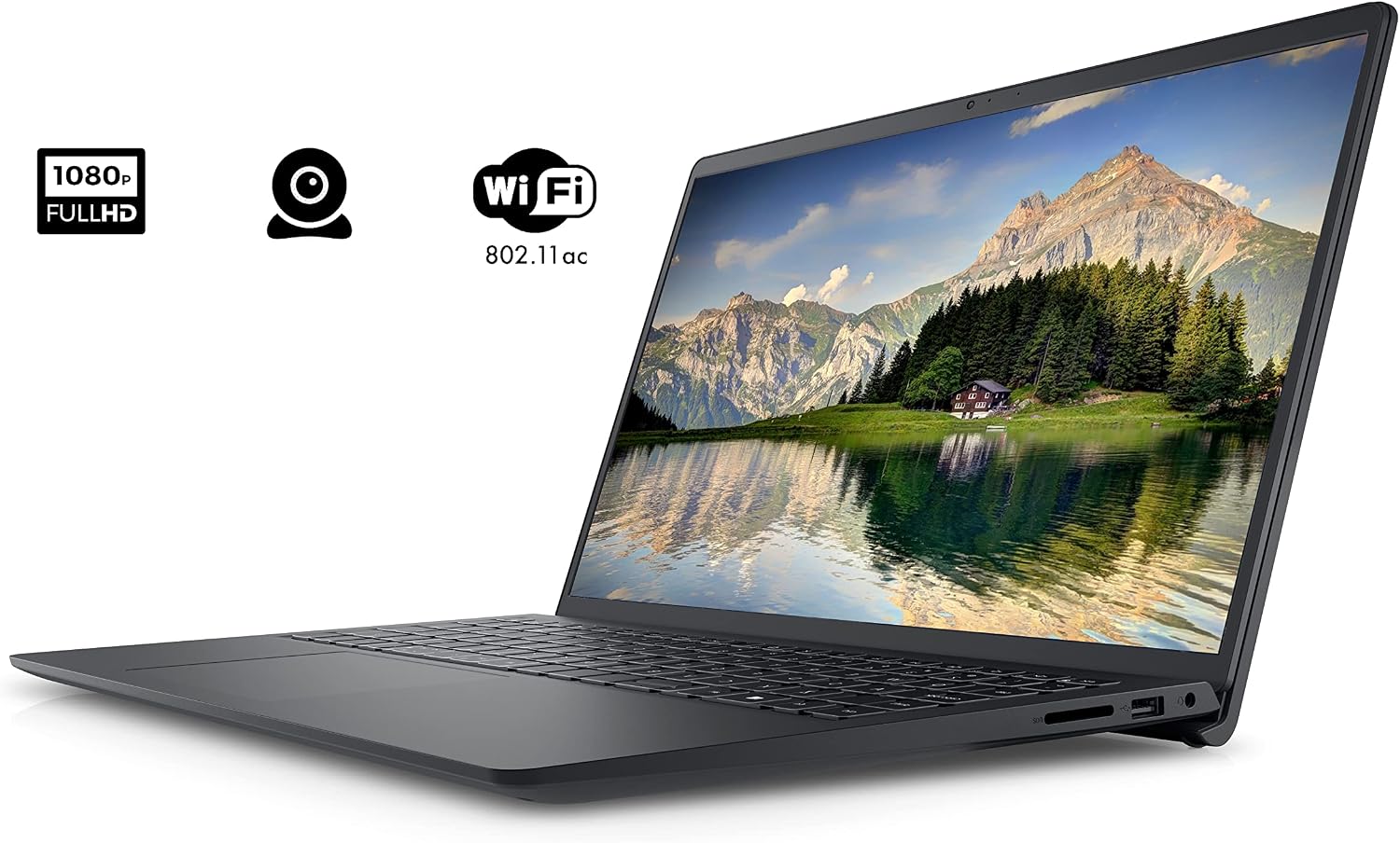 DELL 2022 Inspiron 3510 15.6' FHD Laptop, Intel Core i3-1115G4 Processor, 8GB RAM, 256GB PCIe SSD, Webcam, Bluetooth, HDMI, Wi-Fi, Windows 11 Home, Black