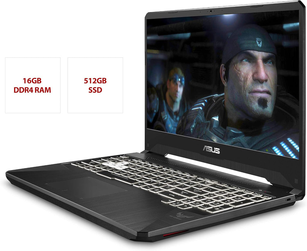ASUS TUF Gaming Laptop, 15.6' 120Hz FHD IPS-Type, AMD Ryzen 5-3550H, GeForce RTX 2060, 16GB DDR4, 512GB PCIe SSD, Gigabit Wi-Fi 5, Windows 10 Home, FX505DV-EH54