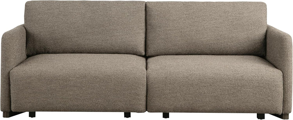 Serta Vail 86' Convertible Sleeper Sofa, Queen Size, Wall-Hugging Dreamglide Mechanism, Dreamcoil Comfort, Boucle Fabric, Brown