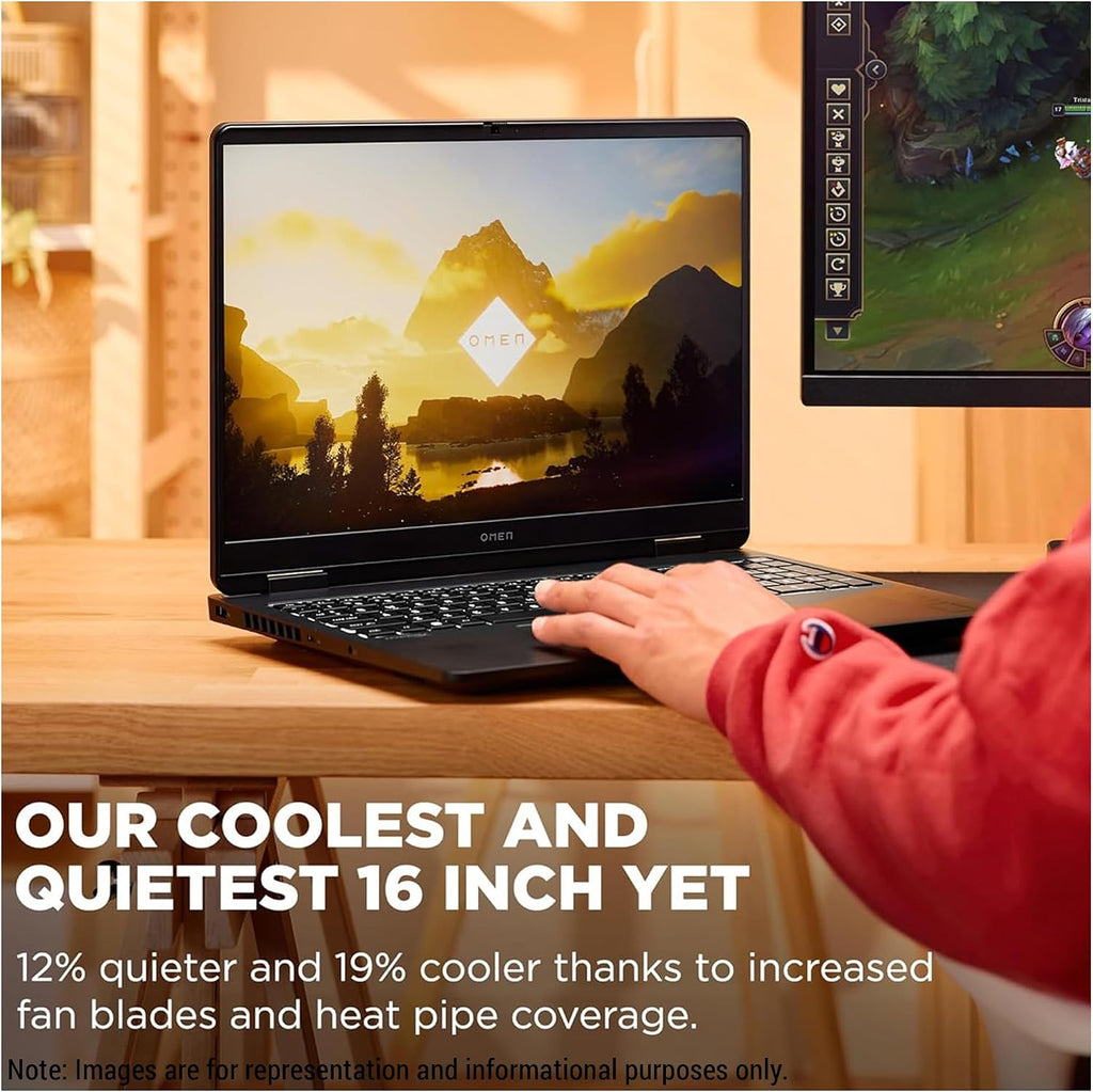 HP OMEN Slim 16 Gaming Laptop, Intel Ultra 9-285H, 16 GB DDR5 RAM, 1 TB PCIe SSD, 16' WQXGA (2560 x 1600) 240Hz Display, Nvidia G-Force RTX 5070, Backlit 4-Zone RGB Keyboard, W11 Home, Shadow Black