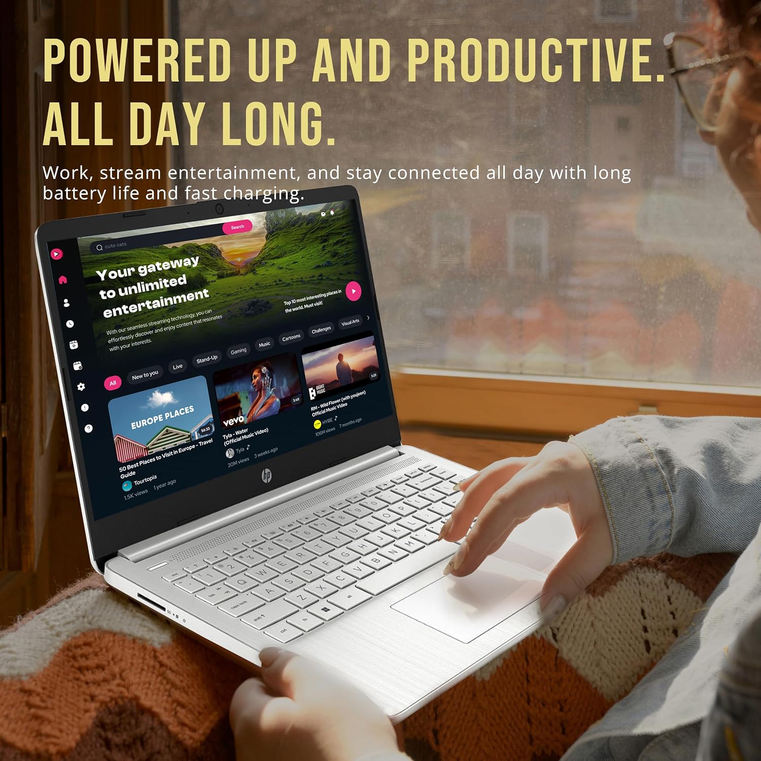 HP Stream 14' HD BrightView Laptop, Intel Celeron N4120, 32GB RAM, 288GB Storage (128GB eMMC + 160GB SSD Docking Station Set), Intel UHD Graphics, HD Webcam, Wi-Fi, 1 Year Office 365, Win 11 S, Silver
