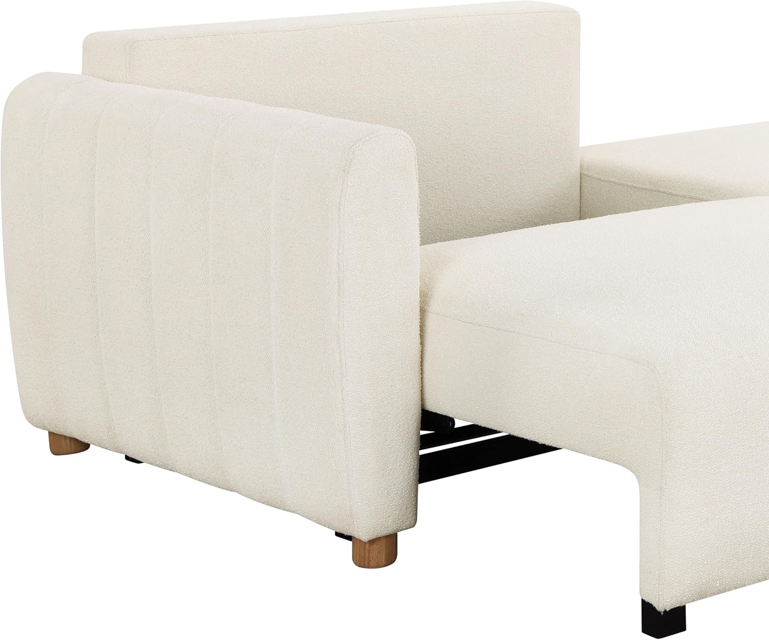 Serta Galway 91.7' Convertible Sleeper Sofa, Queen Size, Wall-Hugging Dreamglide Mechanism, Dreamcoil Comfort, Boucle Fabric, Ivory