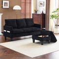VINGLI 68.5' L Shaped Couch with Movable Storage Ottoman, Convertible Sectional Sofa in Soft Corduroy Fabric, Modern Reversible Chaise Couch for Small Spaces, Apartment, Living Room，Black