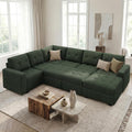 HONBAY Sectional Sleeper Sofa Bed with Storage Chaise, Sleeper Sectional Pull-Out Sofa, Sectional Sleeper Couch for Living Room, Velvet Green
