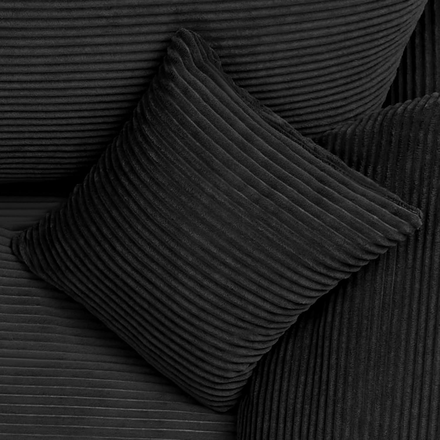 112' Cloud Sectional Couch, Boneless Couches for Living Room, L Shaped Couch with Convertible Ottoman, Modular Sectional Sofa with Deep Seat, Comfy Soft Cushions, No Assembly, Black