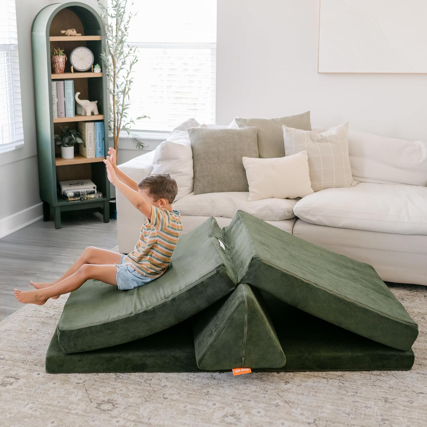 Nugget - The Original Play Couch for Kids - Modular Foam Children's Sofa for Playroom, Imagination, & Creative Open Ended Play - Washable & Convertible Playroom Furniture, Willow