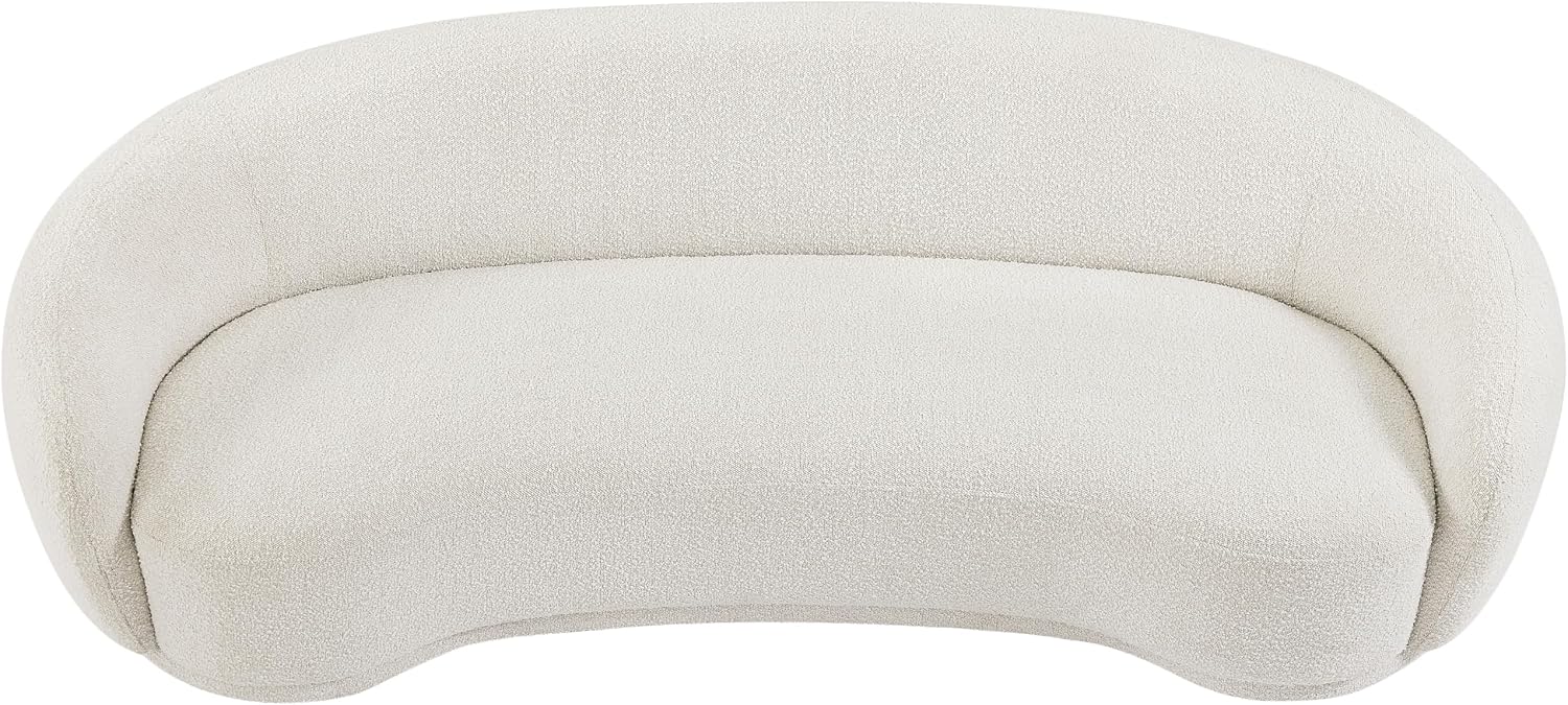 Meridian Furniture 693Cream-S Hyde Collection Modern | Contemporary Boucle Fabric Upholstered Sofa, Cream, 89.5' W x 38' D x 28' H