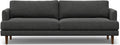 SIMPLIHOME Livingston 90-inch Wide Sofa in Charcoal Grey Woven-Blend Fabric, Handcrafted Mid-Century Modern Oversized 3-Seater Couch Sofa for Living Room or Family Room, Solid Wood Frame