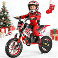 50cc Kids Dirt Bike | Gas Powered Mini Motorcycle for Ages 8-14 with 10' Off-Road Tires & Front-Rear Disc Brakes Red C