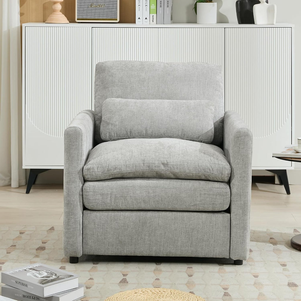 Harper & Bright Designs Chenille Fabric Upholstered Sofa, Oversized Comfy Cloud Loveseat Sofa Couch, Double Plush Cushion for Living Room