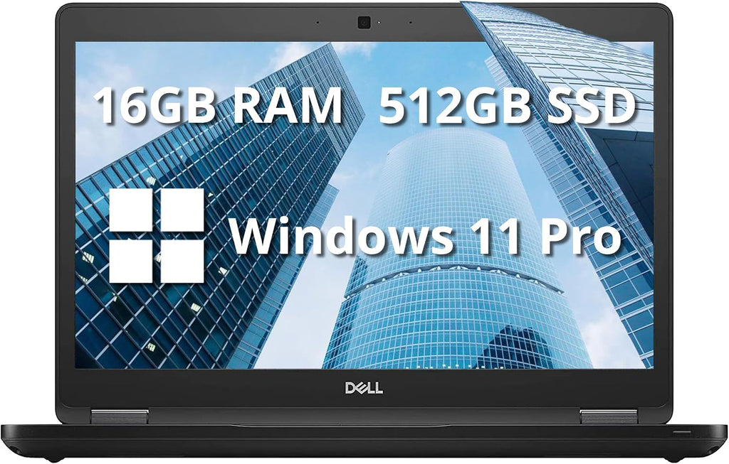 Dell Latitude 5490 14' Business Laptop, Intel Core i5-8350U, 1.7Ghz Up to 3.6GHz, 16GB DDR4 RAM, 512GB SSD, Backlit Keyboard, VGA, HDMI, USB-C, Webcam, Windows 11 Pro (Renewed)