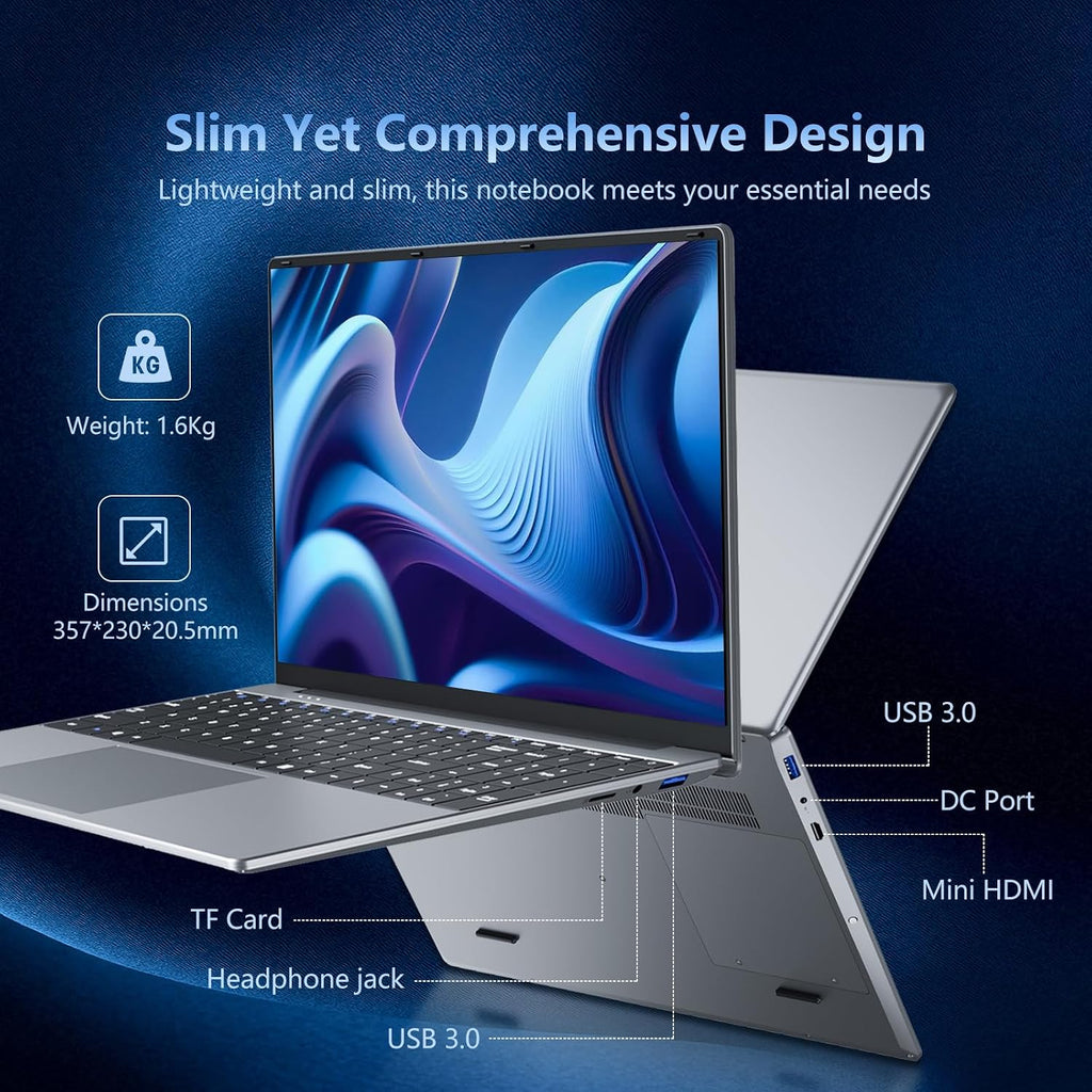 Laptop, 15.6 inch Laptop Computer Core i5-7Y54(Up to 3.20 GHz), Win 11 Pro Lap Top, 16GB RAM 1TB SSD PC, Office 365, FHD 1920 * 1080,UHD Graphics, Backlit KB, 180°Open, WIFI5, BT4.2, 38.5Wh Battery