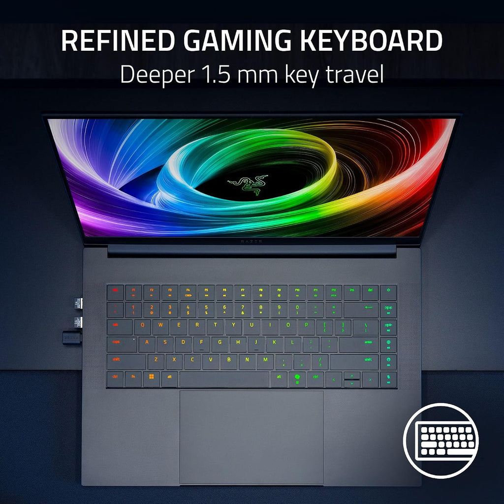 Razer Blade 16 (2025) Gaming Laptop: NVIDIA GeForce RTX 5070 Ti - AMD Ryzen AI 9 365 CPU - QHD+ 240Hz OLED Display - 32GB LPDDR5x RAM - 1TB SSD PCIe Gen4 - Windows 11 - Copilot+ PC - Chroma RGB