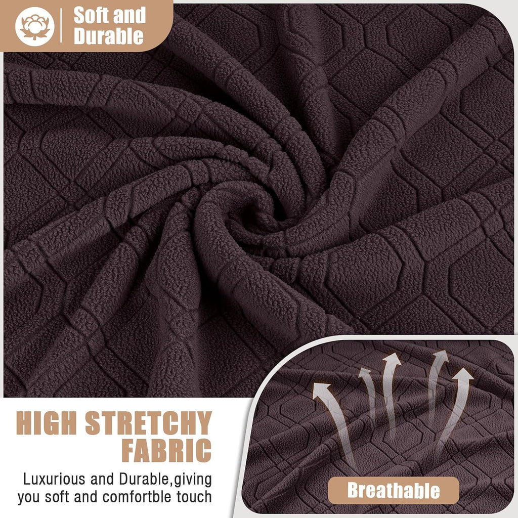VANSOFY Extra Large Reclining Sectional Couch Covers, Washable 5-Piece Sofa Covers for L Shape Sectional Sofa Corner Seater, Thick, Soft Sofa Slipcovers (5 Seat Recliner Cover, Chocolate)