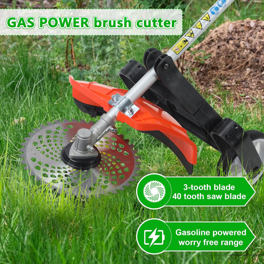Gas Weed Eater 52CC 8-in-1 Multi-Attachment Combo Kit, Weed Wacker with Pole Saw and Hedge Trimmer, Weed Eater Gas Powered for Brush Cutting, Tree Pruning and Lawn Maintenance