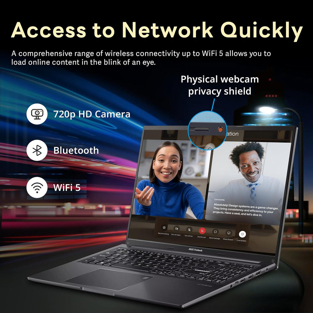 ASUS Vivobook 16' WUXGA Laptop, Intel Core i7-1355U, 40GB RAM, 3TB Storage(2TB SSD+1TB Docking Station Set), Iris Xe Graphics, Backlit Keyboard, Number Pad, Fingerprint, Webcam, Win 11, Black