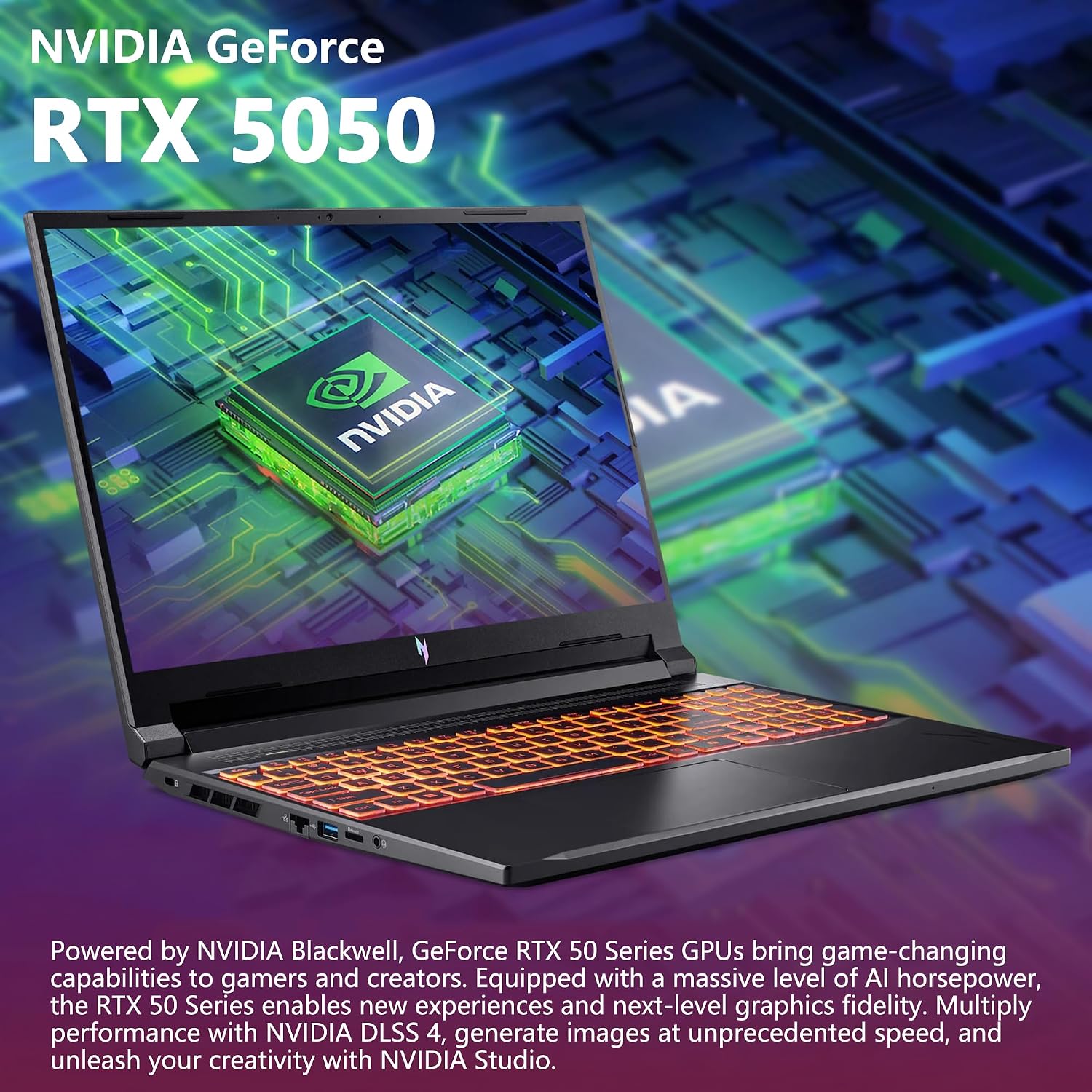acer Nitro V 16 AI Gaming Laptop | 16' WUXGA IPS 180Hz | AMD 8-Core Ryzen 7 260 | 32GB DDR5 2TB SSD | GeForce RTX 5050 8GB DLSS4 (Up to 440 AI Tops) | Backlit Keyboard Win11 w/DLCA Accessory