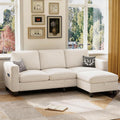 78' Sectional Sofa Couches for Living Room, Beige Convertible L Shaped Couch with Storage Ottoman, Deep Seat Pet-Friendly Linen Fabric Sofa Set for Small Space, Apartment, Dorm