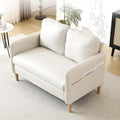 VINGLI 47' Small Couch, Beige Loveseat Mini Couch Mid Century Modern Decor Love Seat for Small Spaces Living Room, Bedroom, Play Room