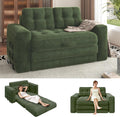 Convertible Sofa Bed, 2 in 1 Boneless Couch Bed with 2 Pillows, Corduroy Pull out Couch Folding Sofa Bed with Deep Seat, Small Loveseat Sleeper Sofa Bed in a Box for Small Spaces, No Assembly, Green