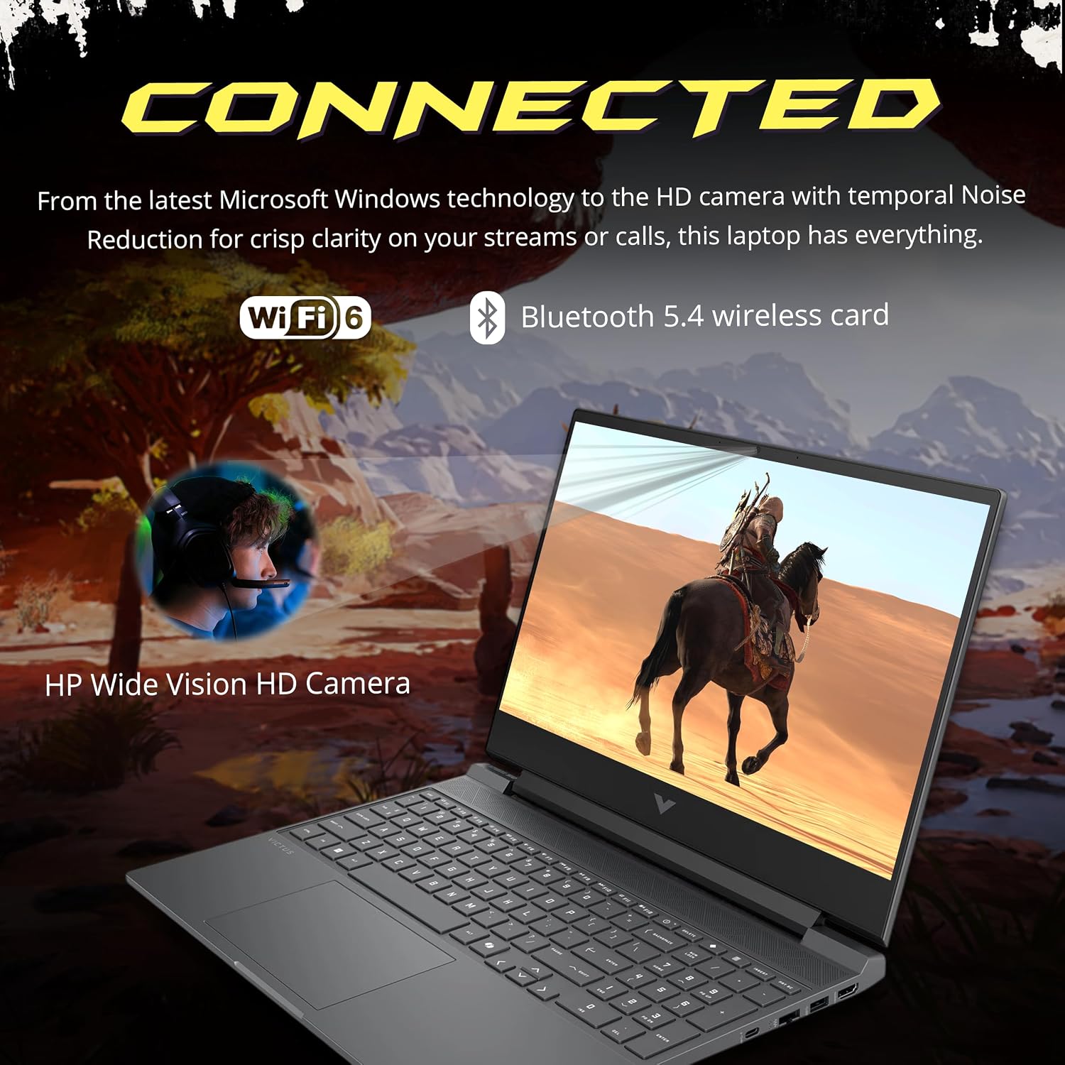 HP Victus 15.6' 144Hz Full HD Gaming Laptop, AMD Ryzen 7 7445HS, 32GB DDR5 RAM, 2TB SSD, NVIDIA GeForce RTX 4050, Backlit Keyboard, Windows 11 Home, Silver, 1TB Docking Station Set