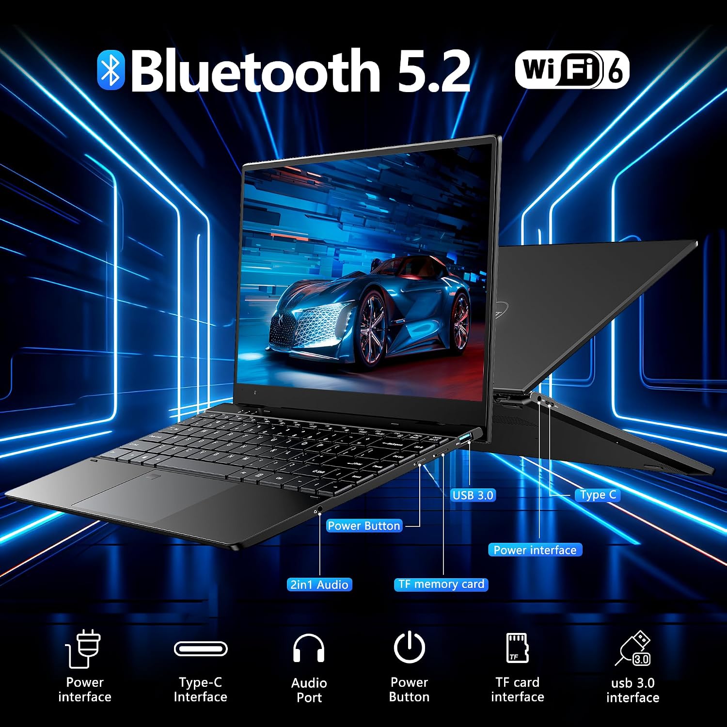 FUNYET Touchscreen Laptop Computer, 14 Inch 2 in 1 Gaming Laptop, N100 Processor, 16GB RAM 1TB SSD, 1920 x 1080, Fingerprint Unlock, Backlit Keyboard, Wi-Fi 6, BT5.2, Windows 11 Pro
