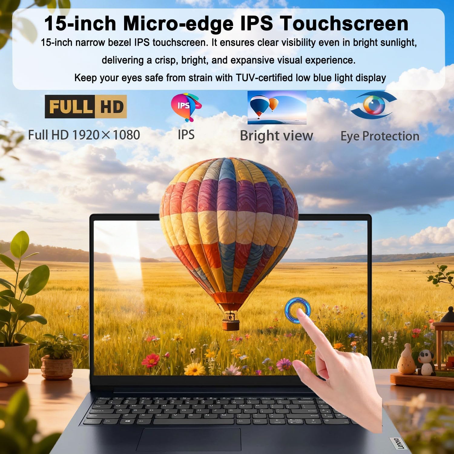 Lenovo 15.6' FHD Touchscreen Laptop • Intel Core i5-1335U (10 Cores) • 24GB DDR4RAM • 1TB SSD • Privacy Shutter • Copilot AI • SD Card Reader • 10H Battery • WiFi 6 • Windows 11 • WOWPC USB