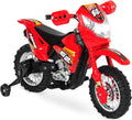 Best Choice Products Kids 6V Ride On Motorcycle w/Treaded Tires, Working Headlights, 2mph Top Speed, Training Wheels, Realistic Sounds, Music, Battery Charger - Red