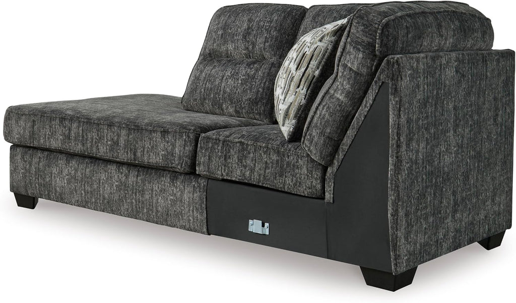 Signature Design by Ashley Lonoke Casual Left-Arm Facing 2-Piece Sectional with Chaise, Loose Seat Cushions, Throw Pillows Included, Gray