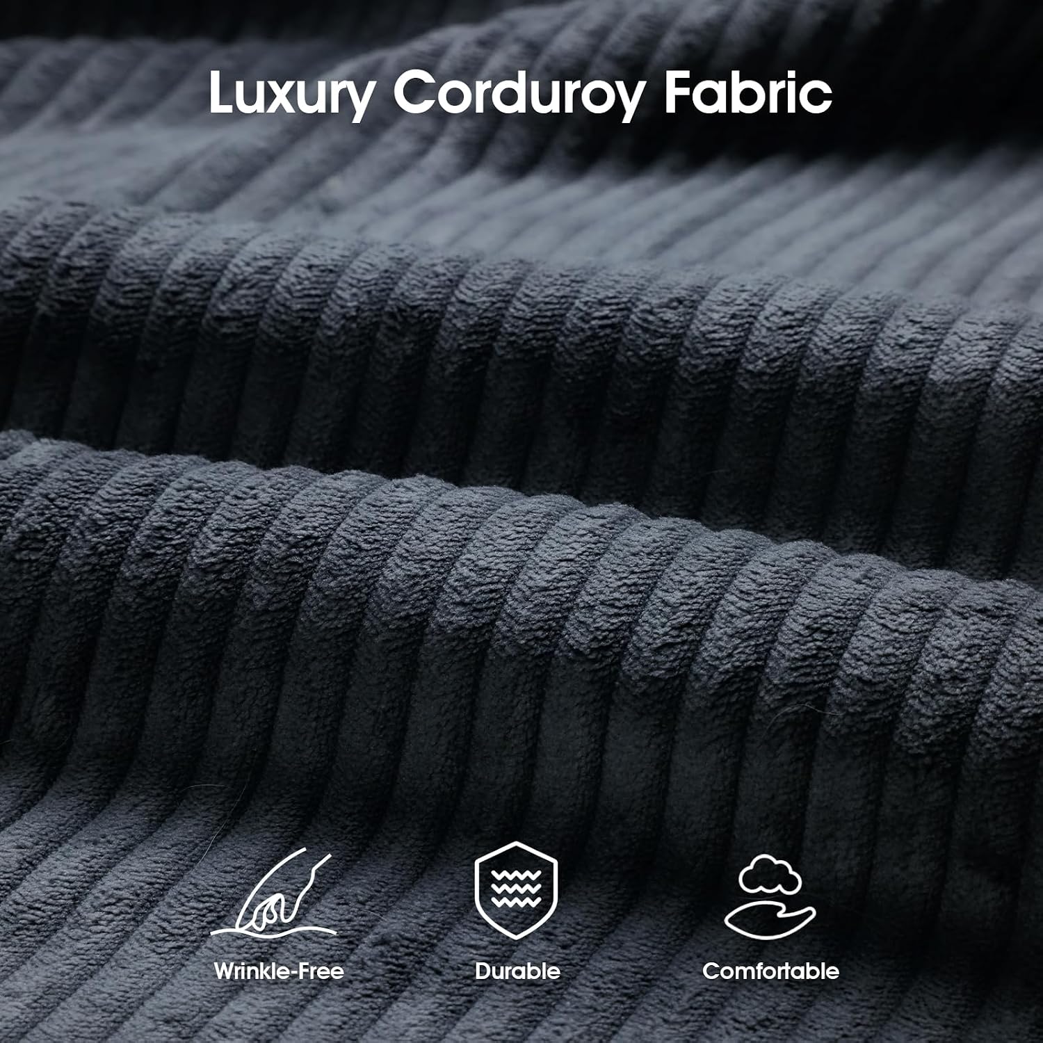 DreamDashio Futon Sofa Bed, 69 inch Futon Couch with Adjustable Backrest, Corduroy Convertible Sleeper Sofa Bed, Folding Sleeper Recliner for Apartment, Living Room, Office, Black