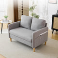 VINGLI 47' Small Couch, Linen Loveseat Sofa Light Grey Mini Couch Mid Century Modern Decor Love Seat for Small Spaces Living Room, Bedroom, Play Room