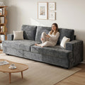 89' Grey Couches for Living Room, 3 Seater Couch with Deep Seat, Oversized Loveseat Sofa for Apartment and Small Spaces