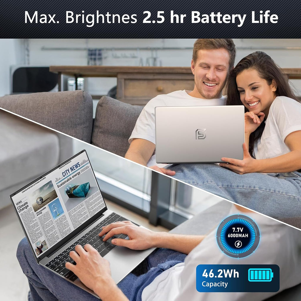 NAIKLULU Gaming Laptop,Window 11 Pro Laptop Computer, 15.6 Inch Lap Top，16GB RAM 512GB SSD,1920 * 1080 Display,WiFi 5,BT5.0,N5095 Processor(up to 2.9Ghz),Backlit Keyboard,Fingerprint Unlock