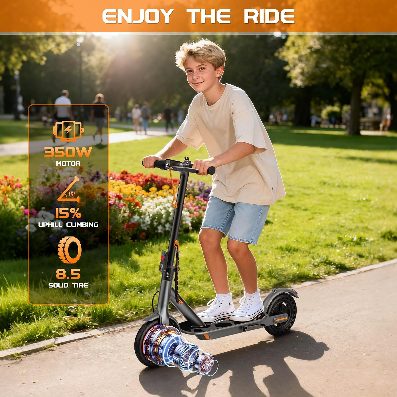 MAXSHOT Electric Scooter Adults & Big Kids, Top Speed 9/16/19MPH, 10/12/16/19Miles Range, 6.5'/8.5' Tires Folding Escooter, APP Control