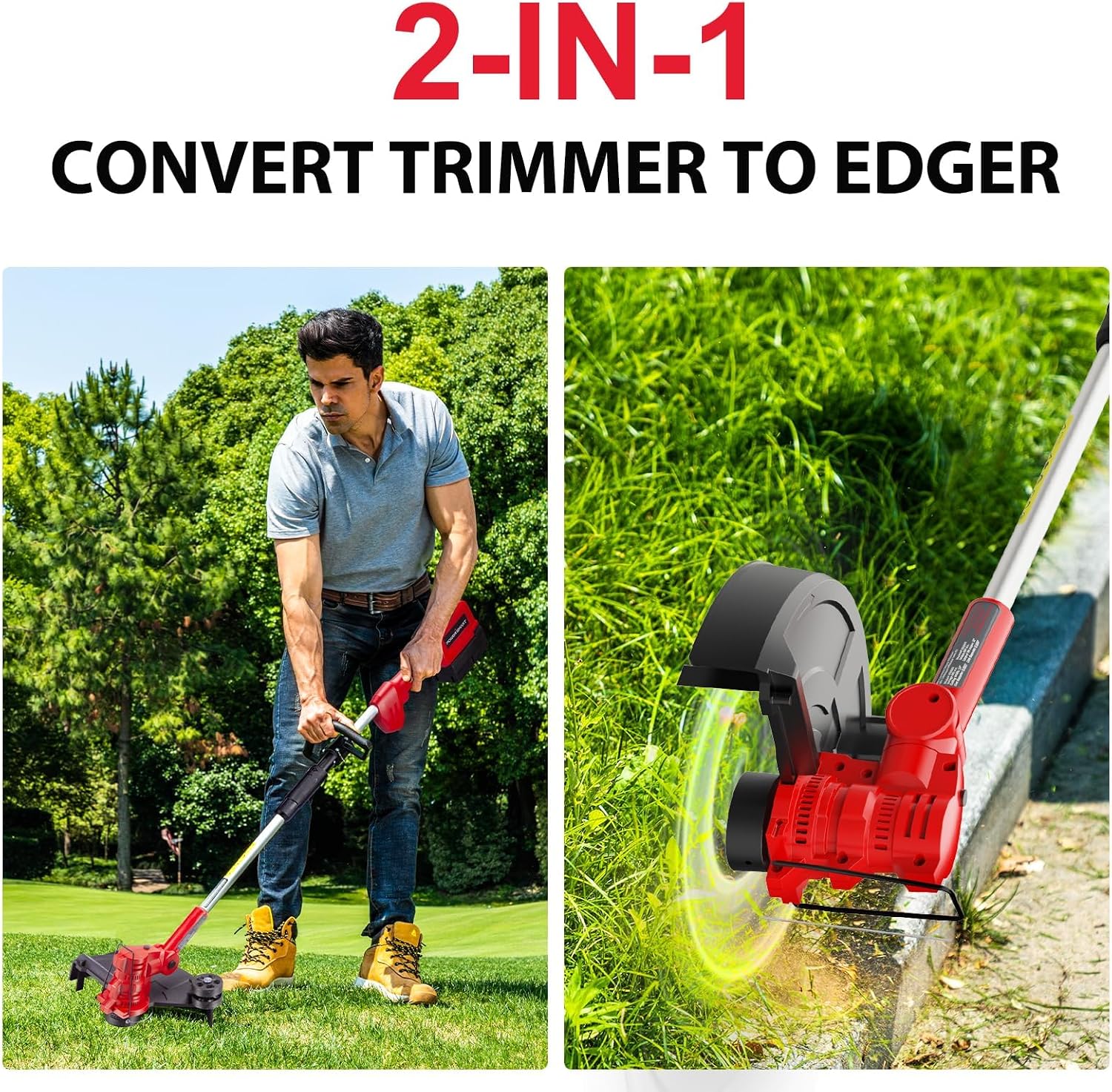PowerSmart 40V Cordless Leaf Blower and Electric Weed Wacker Combo Kit with 13'' 2-in-1 Auto Feed Weed Eater String, 310CFM Blower for Lawn Care, with 4.0Ah Battery and Charger