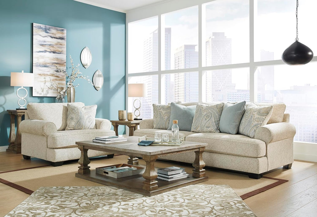 Signature Design by Ashley Monaghan Classic Upholstered Oversized Chair with Toss Pillow, Light Brown