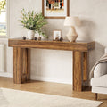 LITTLE TREE 63-Inch Long Console Tables for Entryway, Large Sofa Table Behind Couch, Wooden Entry Foyer Hallway Table, Industrial Console Sofa Tables for Living Room, Rustic Brown