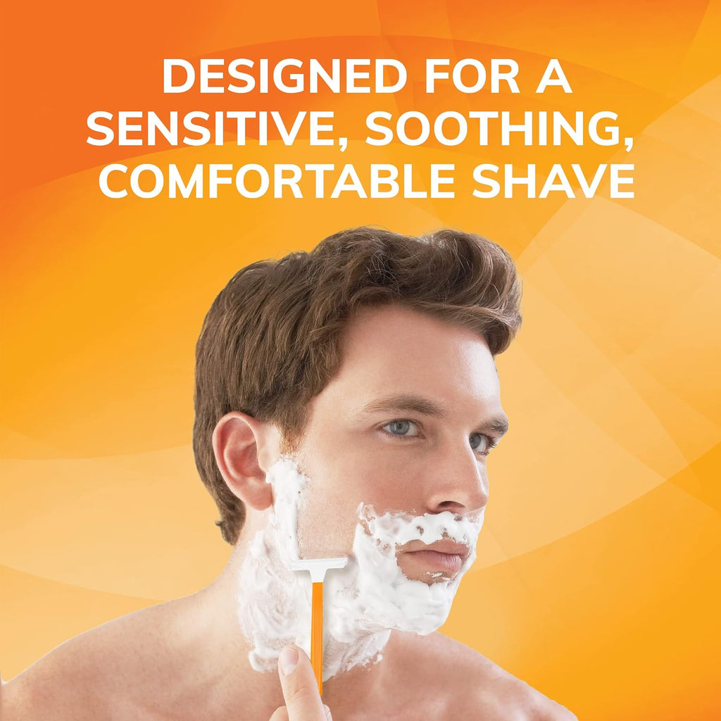 BIC Sensitive Disposable Razors for Men,Long-Lasting 1 Blade Razors for Sensitive Skin,Shaving-Razors,52 Count (Pack of 12)