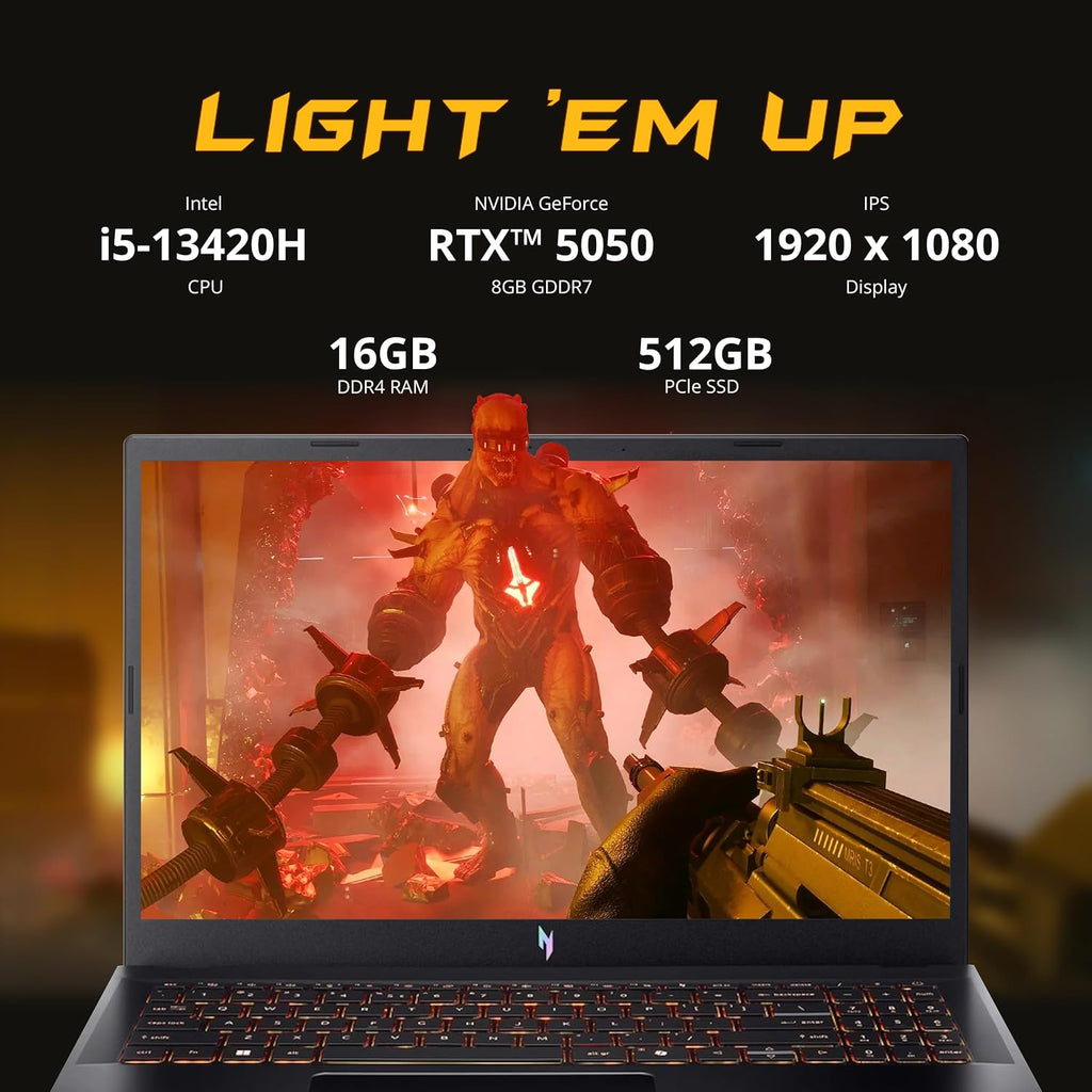 acer Nitro V 15.6' FHD IPS 165Hz Gaming Laptop, Intel Core i5-13420H, NVIDIA GeForce RTX 5050 8GB GDDR7, 16GB RAM, 512GB SSD, Backlight Keyboard, Wi-Fi 6, Win 11 Pro, Black, 1TB Docking Station Set