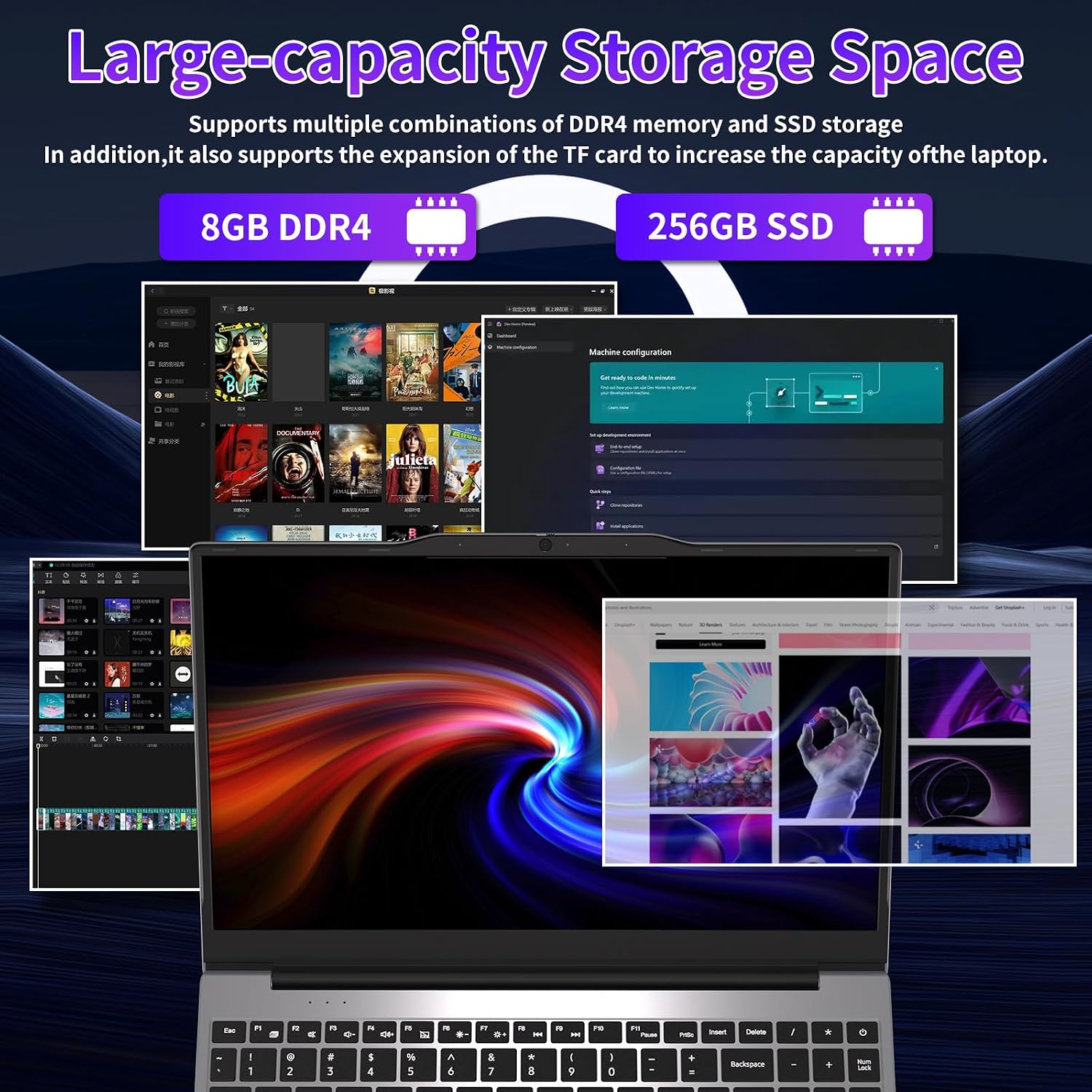 Auusda Student Laptop,14.1' FHD Laptop for Business and Study, 4-Core 2.9GHz N5095, 8GB RAM 512GB SSD, Numeric Keypad, Standard HDMI, Lightweight & Portable, Laptops Win11 Pro, 2-Year Warranty Silver