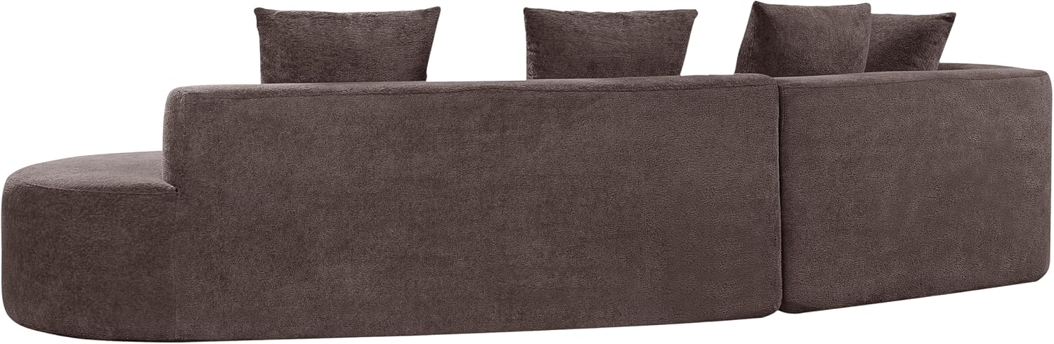 Christopher Knight Home Randa Upholstered Modern Sofa Couch, Boneless Cloud Sofa, Fully Assembled Long Sofa Chaise Lounge, Large Upholstered Couch, Brown