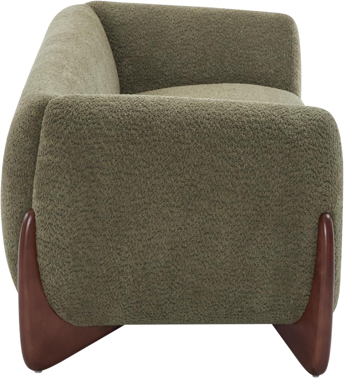 Christopher Knight Home Almab 82 Inches Sofa Couch, Cozy Boucle Upholstered 3-Seater Sofa, Wood Frame Couch, Comfy Couches for Living Room and Office, Modern Soft Plush Sofa, Olive Green