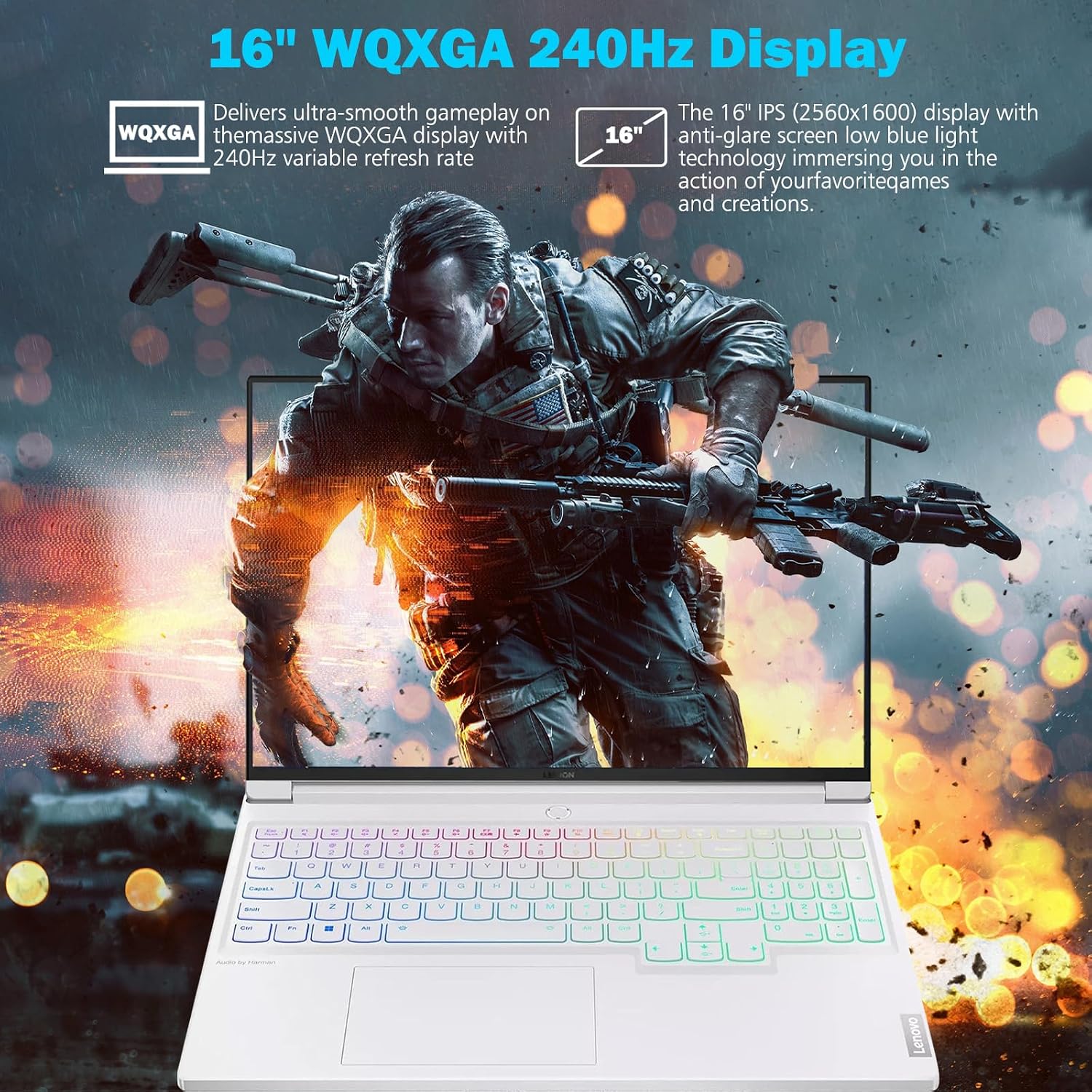 Lenovo Legion 7i Laptop, 16' WQXGA 240Hz Gaming Laptop Computer, Intel Core i7-14700HX, GeForce RTX 4060, 32GB DDR5 RAM, 4TB SSD, RGB Backlit KB, Wi-Fi 6E, Fingerprint Reader, Win 11 Pro