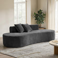 HULALA HOME 94.5' Curved Boneless Couch with Two Pillows, Oversized 3 Seater Compressed Foam Sofa with Deep Seat, Modern Cloud Couch for Living Room, No Assembly Required, Charcoal