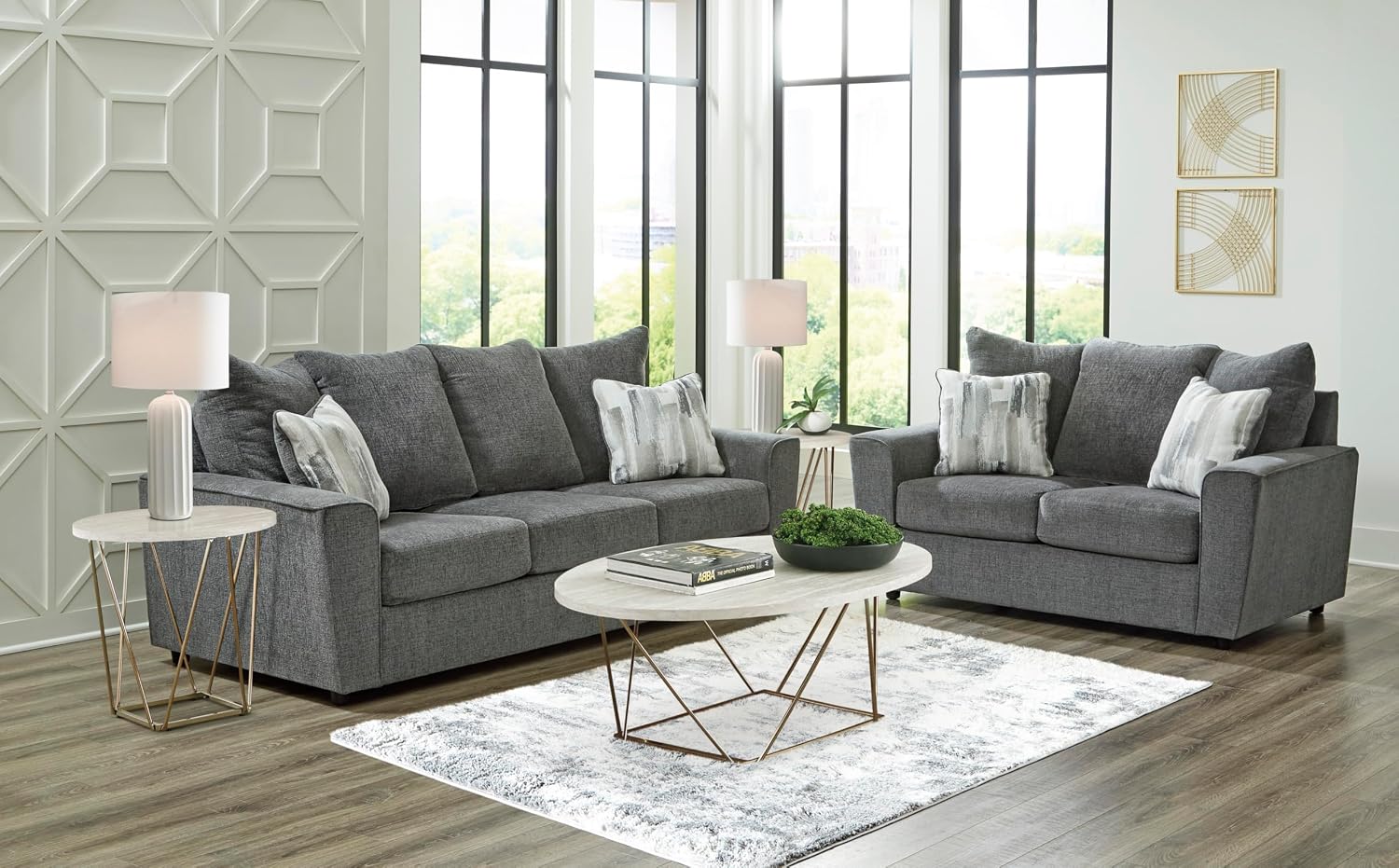 Signature Design by Ashley Stairatt Casual Sofa with Flared Arms, Gray