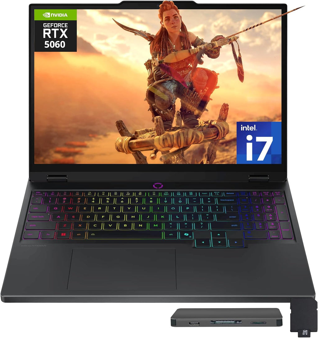 Lenovo Legion 5 15.1' WQXGA 165Hz Gaming Laptop, Intel i7-14700HX, 32GB DDR5, 1TB PCIe SSD, GeForce RTX 5060, RGB Backlit Keyboard, 5.0MP Camera, Wi-Fi 7, Windows 11 Pro, Gray, 1TB Docking Station Set