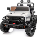Outfunny 2 Seater Ride on Car Toy, 12V Electric Car for Kids 4-8 with Remote Control, Capacity 150 lb, LED Light - White