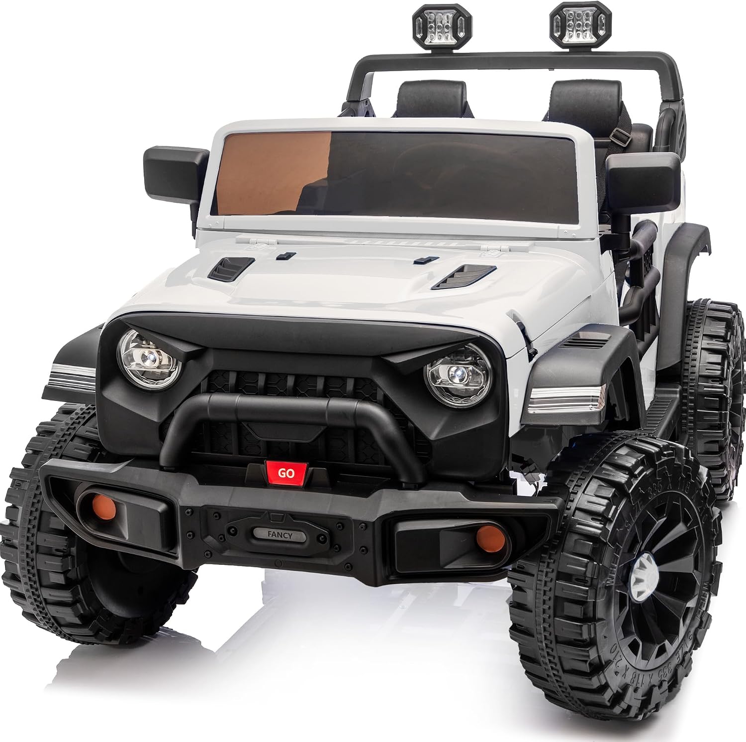 Outfunny 2 Seater Ride on Car Toy, 12V Electric Car for Kids 4-8 with Remote Control, Capacity 150 lb, LED Light - White